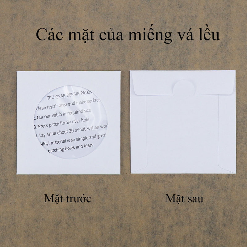 Combo 5 miếng dán vá lều,đệm hơi,phao bơi,áo mưa vá các vật dụng bằng nylon khác cực tiện lợi (7.5*7.6cm)  