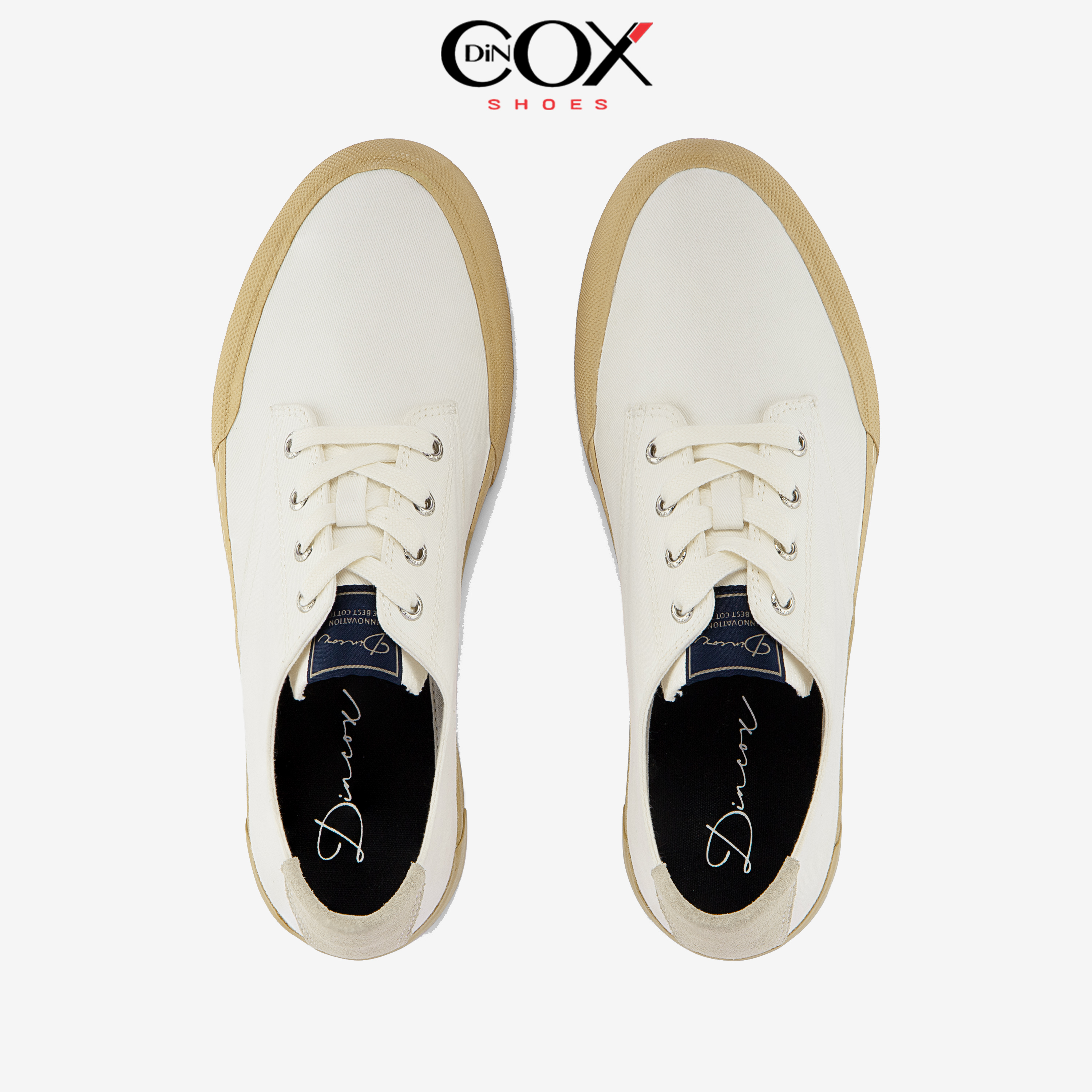 Giày Sneaker Vải Canvas Nam E22 White  Dincox Shoes