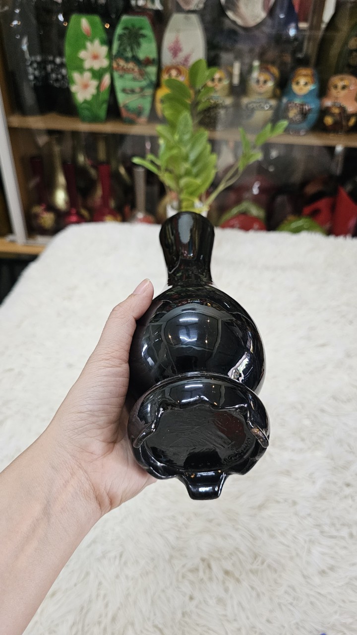 Bình bầu có đế Sơn Mài Cao Cấp Thanh Bình Lê size 24x10 cm cắm hoa, trang trí kệ, bàn làm việc, quà tặng ý nghĩa