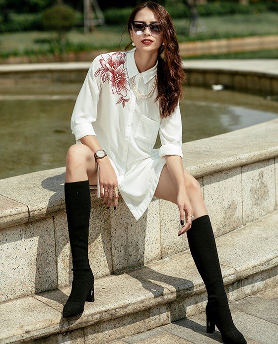 Áo Thêu 3D Kiểu Áo Sơ Mi Oversized Cá Tính | Thời trang thiết kế Hity