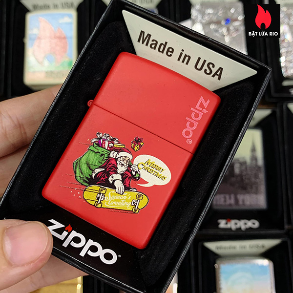 Bật Lửa Zippo 233 Christmas Santa With Skateboat