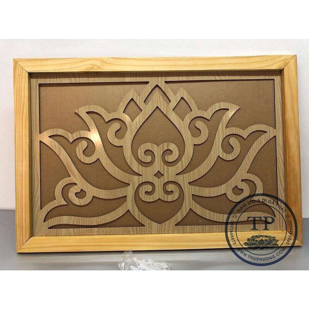 Tấm chống ám khói Nhang Khung gỗ sồi Mẫu Hoa Sen Màu tự nhiên TM12189