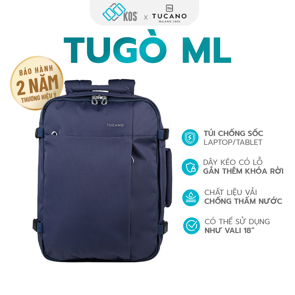 Balo du lịch Tucano Tugo ML ( 28.5l), dùng đi du lịch, đi phượt, thương hiệu Ý, bảo hành 2 năm