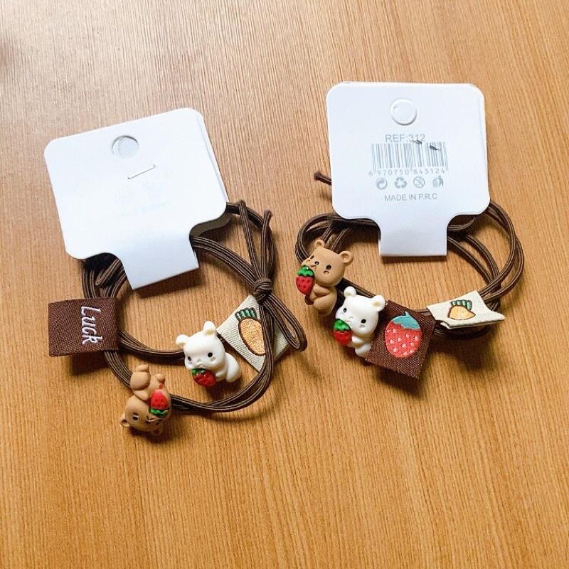 Combo 2 Dây buộc tóc gấu dâu dễ sương