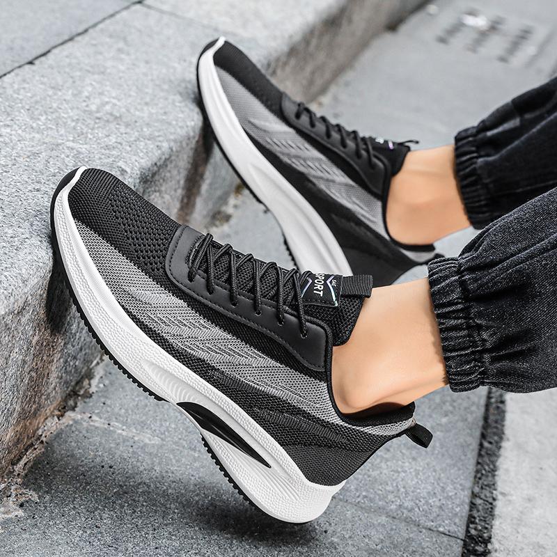 Năm 2023 Nam Mùa Hè Nhẹ Giày Sneaker Nam Thoáng Khí Nam Chạy Bộ Miễn Phí Vận Chuyển Tập Gym Giày Mới Color: Black Shoe Size: 10
