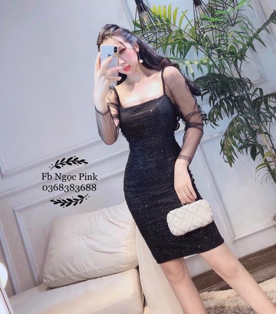 Đầm nhũ lưới body