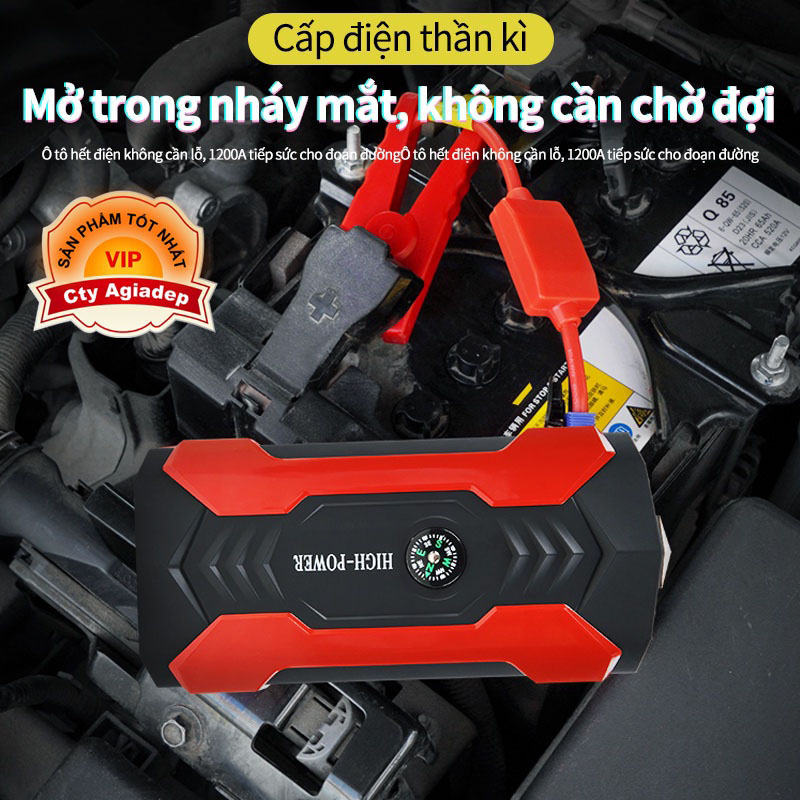 Bộ kích điện khẩn cấp JX-27 cho xe hơi cao cấp - Dung lượng cao - Đa chức năng - Sạc dự phòng - Đèn LED khẩn cấp