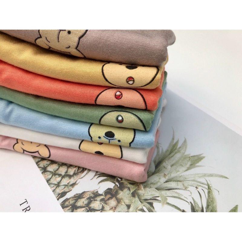 Bộ thun lạnh thun lạnh hình gấu siêu mềm mát cho bé trai/ bé gái