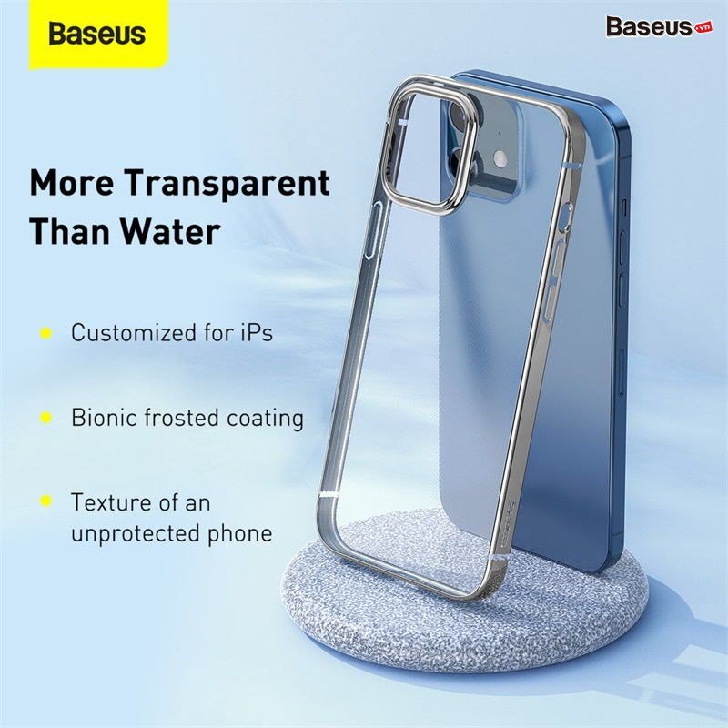 Ốp lưng Silicone dẽo trong suốt viền si màu Baseus Shining Case cho iPhone 12 mini / iPhone 12 / iPhone 12 Pro / iPhone 12 Promax_Hàng Nhập Khẩu