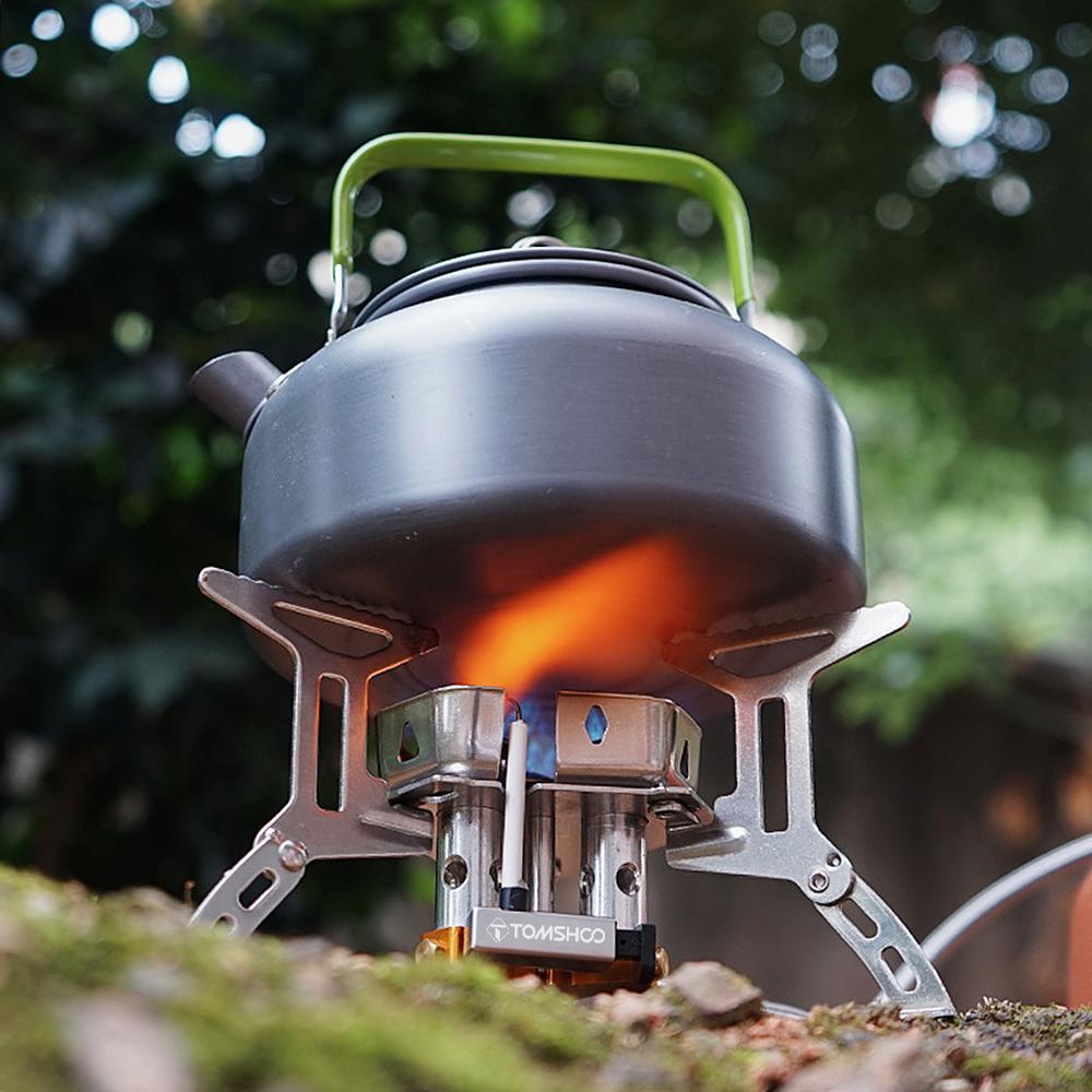 TOMSHOO 5800W Foldable Camping Gas Stove 3 Burners Piezo Ignition Lightweight Windproof Backpacking Stove Outdoor Cooking Stove for Camping Hiking Picnics