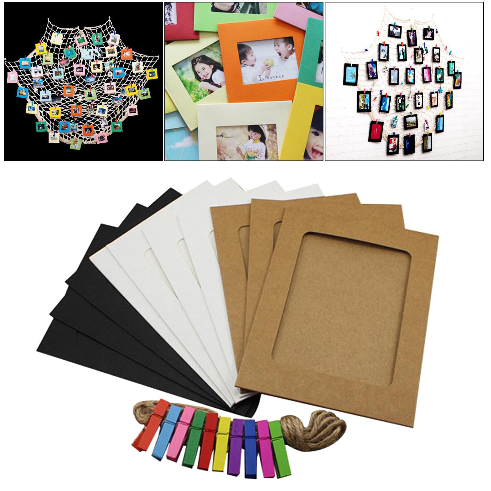 Paper Photo Picture Frame Display Craft Rope Clip Ornaments 30pcs 3in