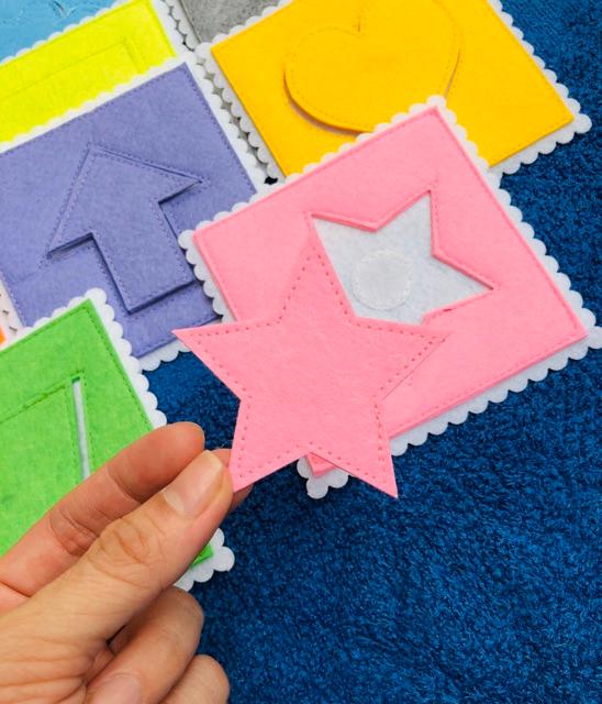 Bộ tìm cặp 20 hình học đồ chơi vải nỉ TEDU