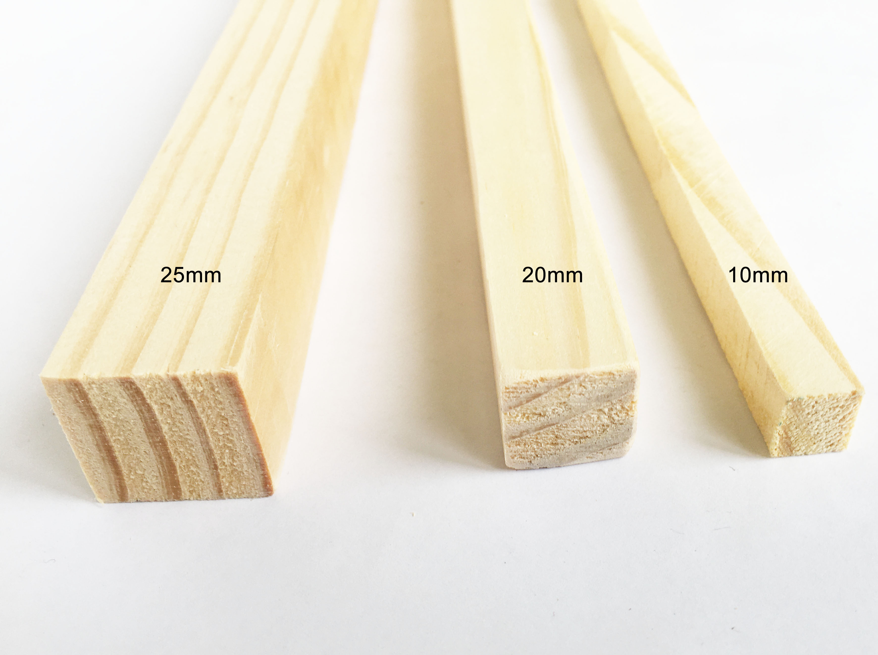 Combo 5 thanh gỗ vuông gỗ thông phi 2.5cm x 60-120cm treo mành, phụ kiện macrame
