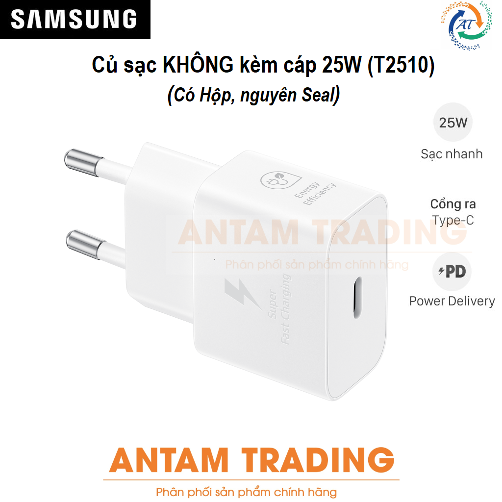 Củ sạc nhanh Samsung 25W EP-T2510 (Có hộp, Không kèm cáp) - Hàng Chính Hãng