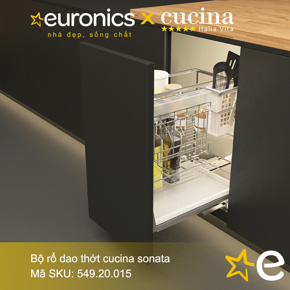 BỘ RỔ DAO THỚT CUCINA SONATA – CHIỀU RỘNG CỬA 400MM – BỀ MẶT INOX 304/549.20.015 – HÀNG CHÍNH HÃNG