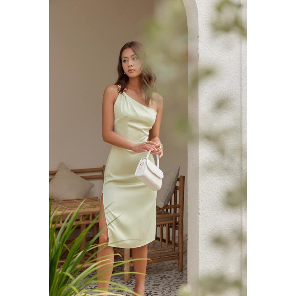 Nene Clothing - Đầm một vai xẻ tà dự tiệc