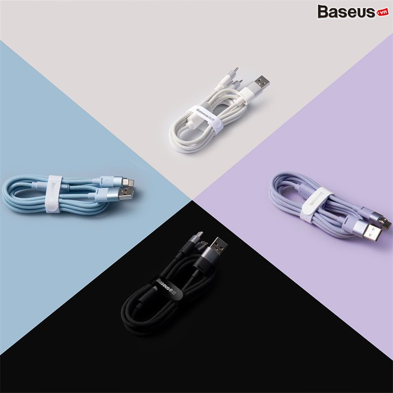 Cáp Sạc Đa Năng Baseus StarSpeed 1-for-3 Fast  Data Cable USB to Micro ipType C - HÀNG CHÍNH HÃNG