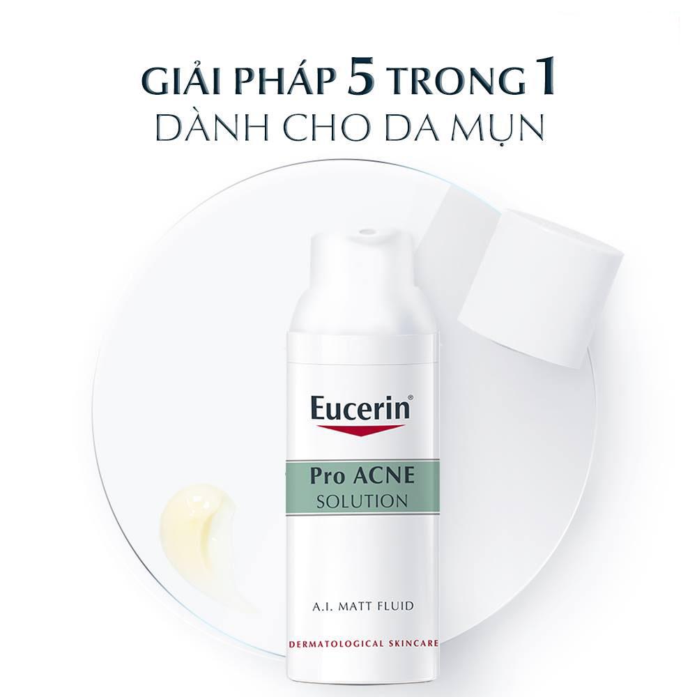 Kem Dưỡng Ẩm Eucerin Kiểm Soát Nhờn Và Giảm Mụn Pro Acne A.I. Matt Fluid 50ml