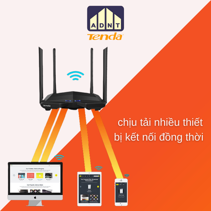 Bộ phát wifi không dây tốc độ cao 1200 Mbps 4 râu Wireless Router AC10 Tenda hàng chính hãng