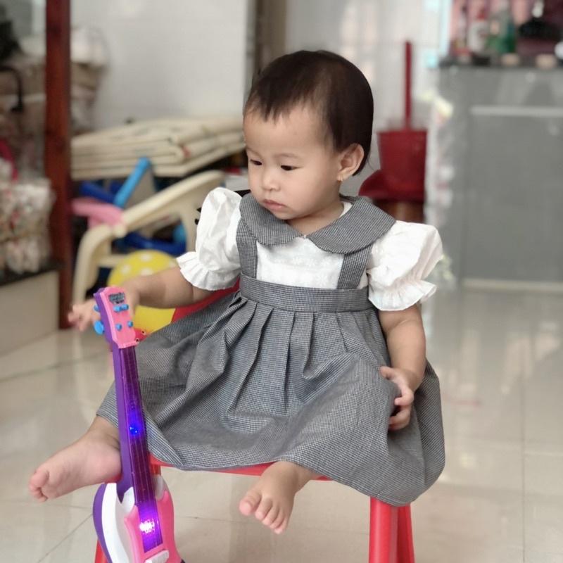 Váy Caro Đen Bé Gái 4 - 28kg Chất Thô Boi Siêu Mát