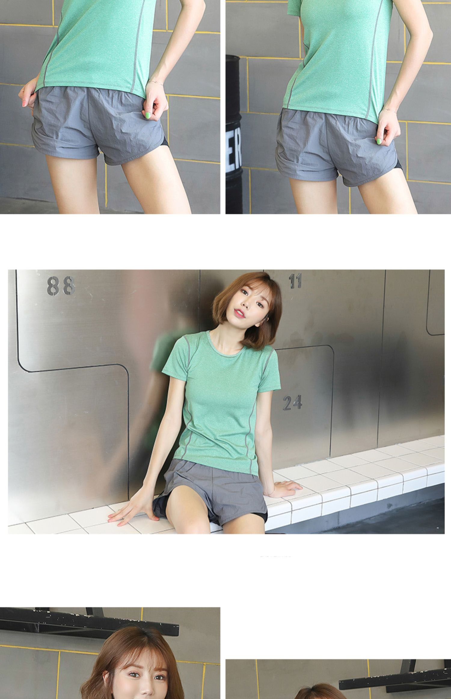 Áo thể thao nữ ngắn tay vải khô nhanh phiên bản Hàn Quốc mã YJDX0101