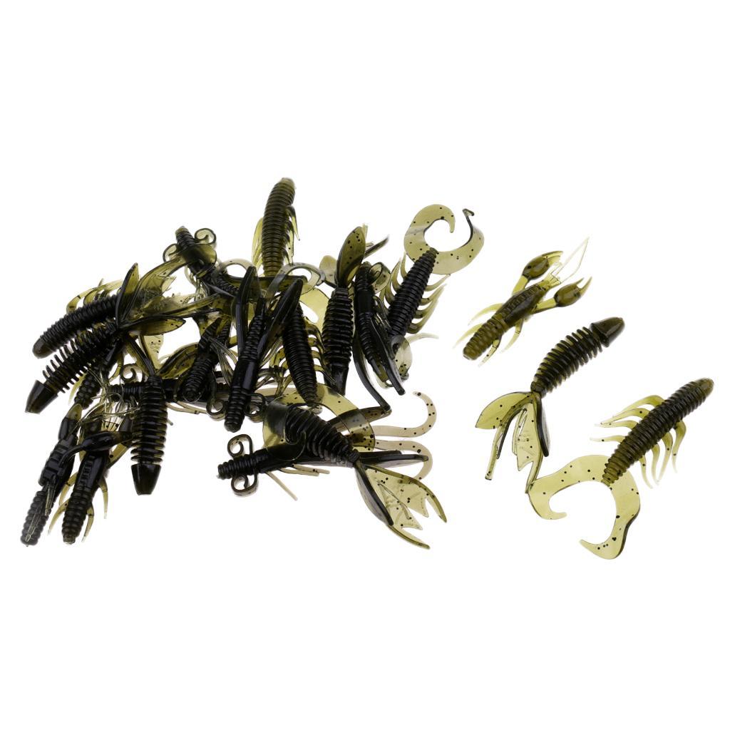 20pcs Soft Shrimp Sea Fishing Lures Tackle Crankbaits Bait Minnow Bait Green