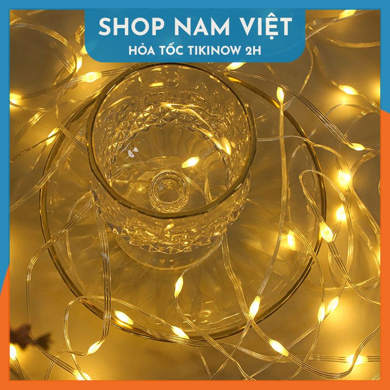 Đèn Led Đom Đóm Hạt Gạo Chống Nước Trang Trí Ngoài Trời, 8 Chế Độ Nháy