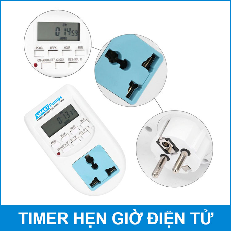 Ổ cắm hẹn giờ lập trình điện tử AL-06 chịu tải 10A 2200W 16 chương trình Smartpumps