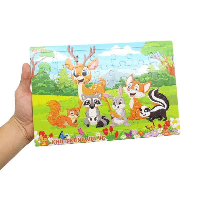 Bộ Xếp Hình Khổ A4 Puzzle Minh Châu 35-011 - Khu Rừng Vui Vẻ (35 Mảnh Ghép)