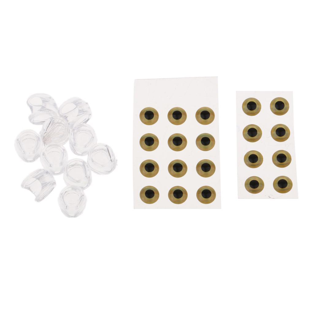 20pcs 3D Fishing Eyes Fishing Lure Eye & 10pcs Fishing Head Great Accessory for Make Fishing Bait, Fly Tying, Fishing Lures, Crafts