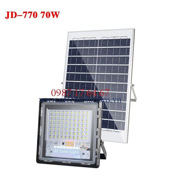 Đèn Pha Chống Lóa Cao Cấp Năng Lượng Mặt Trời Jindian JD-770 Công Suất 70W -Khung Nhôm
