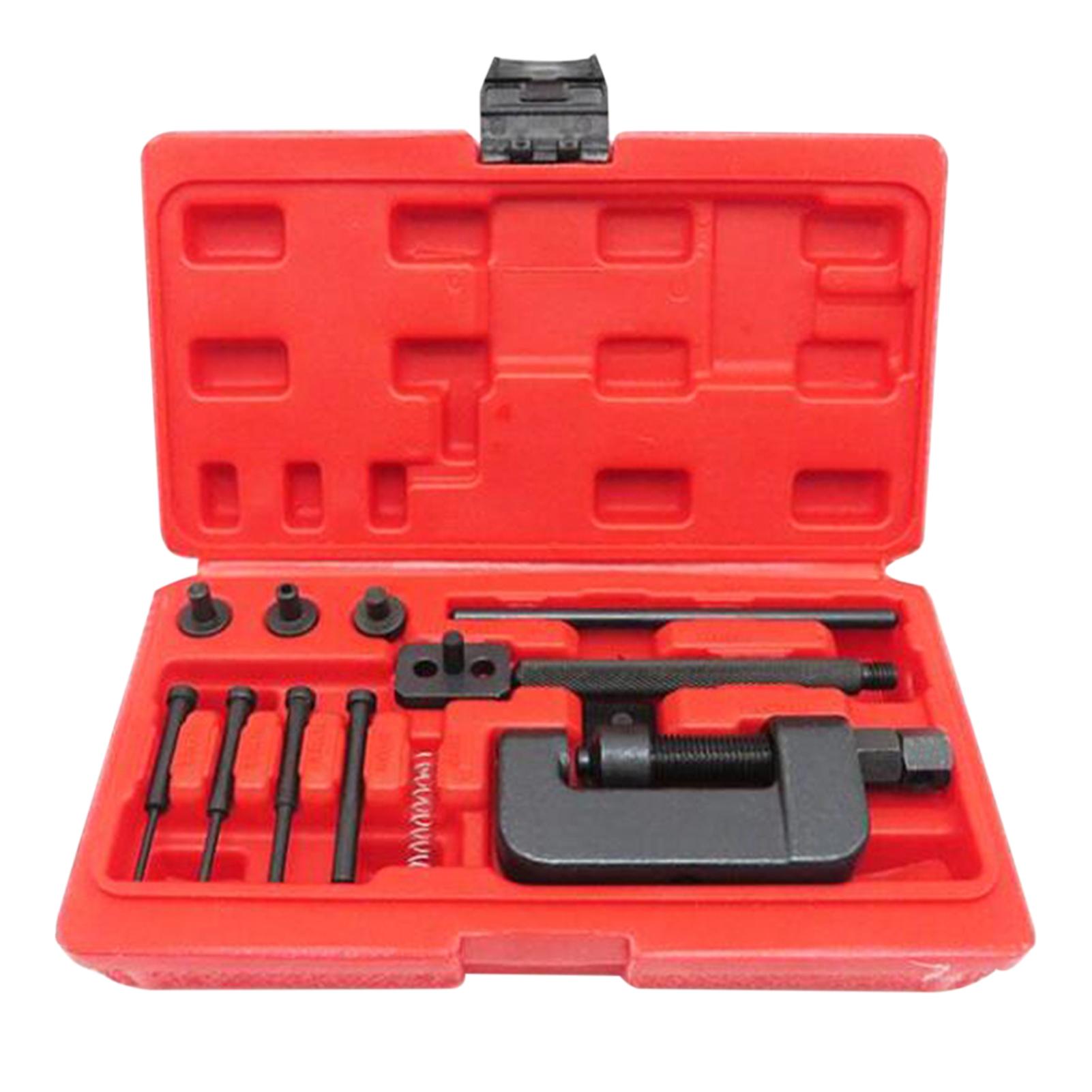 Chain Breaker Set with Carrying Case Chain Cutter and Riveter for Motorcycle Bike ATV
