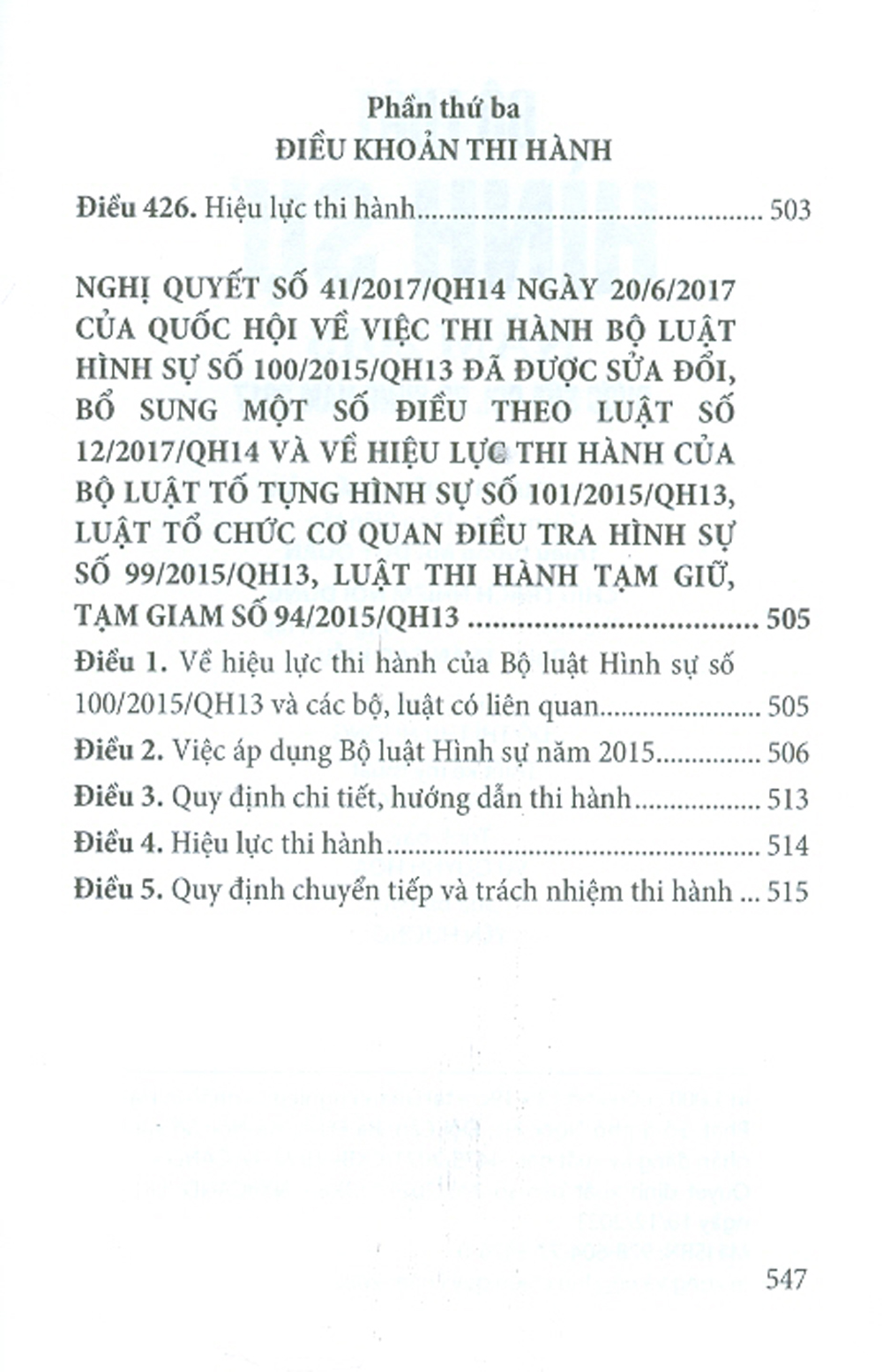 Bộ Luật Hình Sự Năm 2015 Được Sửa Đổi, Bổ Sung Năm 2017