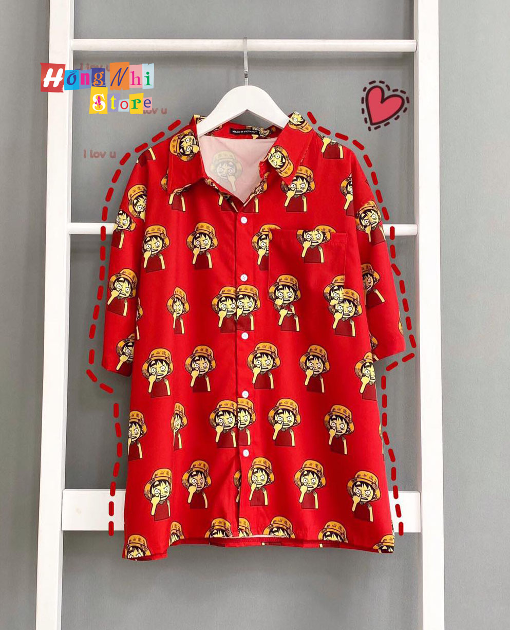Áo Sơ Mi Hoạ Tiết Tay Lỡ Dáng Rộng, Sơ Mi Tay Lửng Unisex - MM
