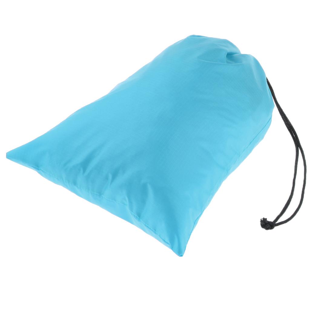 2xWaterproof Drawstring Storage Bag Stuff Bag for Clothes Shoes Sky Blue
