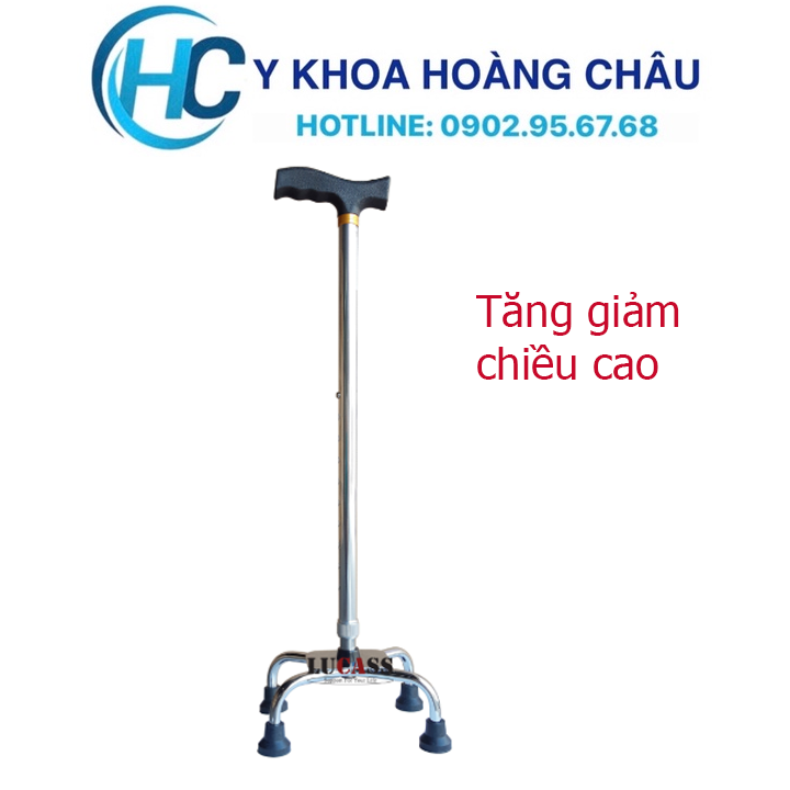 Gậy 4 Chân Thấp Lucass B-924 (Có Thể Tăng Giảm Chiều Cao)