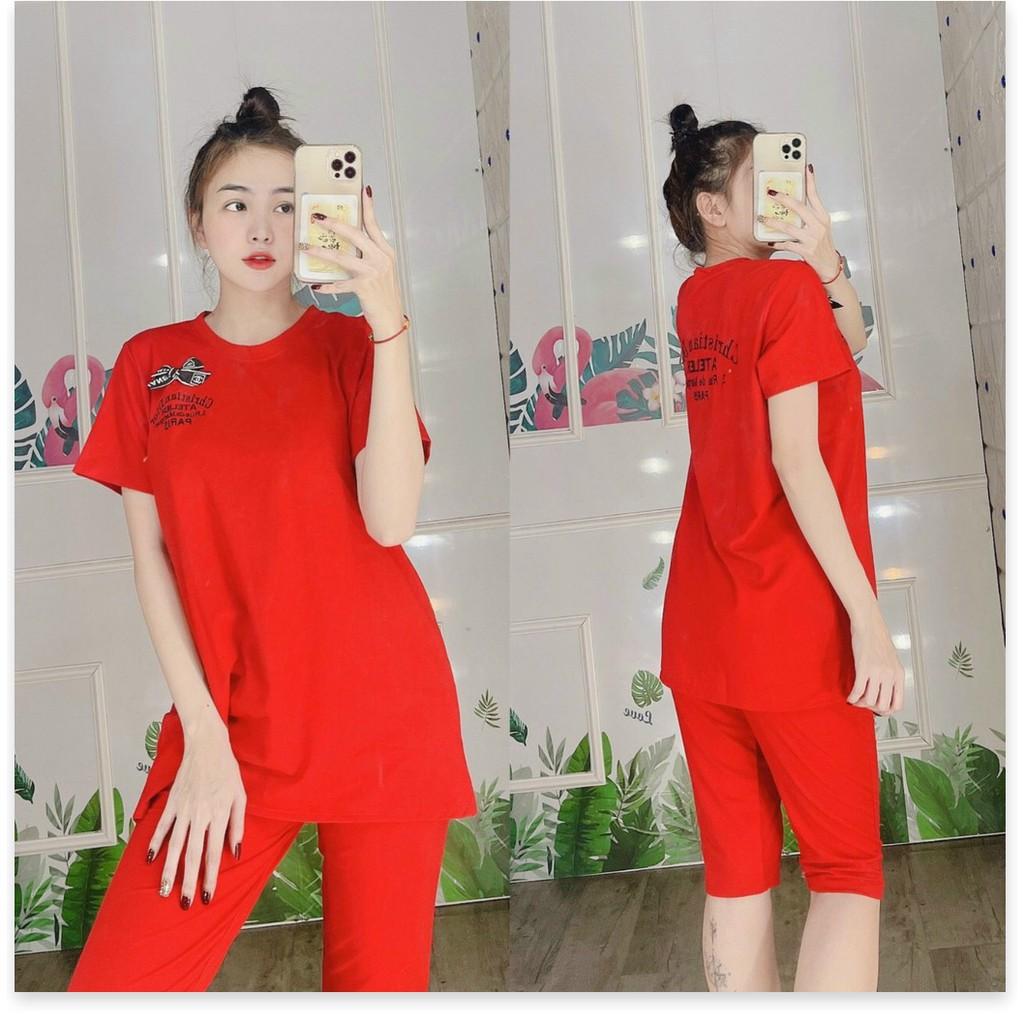 SET ĐỒ BỘ THUN NỮ,THIẾT KẾ HỌA TIẾT XINH XẮN,CHẤT LIỆU VÃI CO GIẢN 4C LANA FASHION