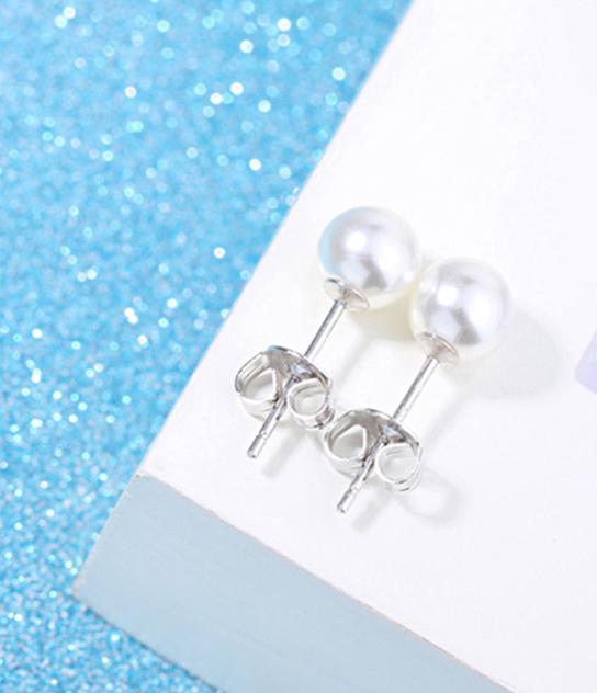 Bông tai cánh cung ngọc trai hoa cúc BHBT26