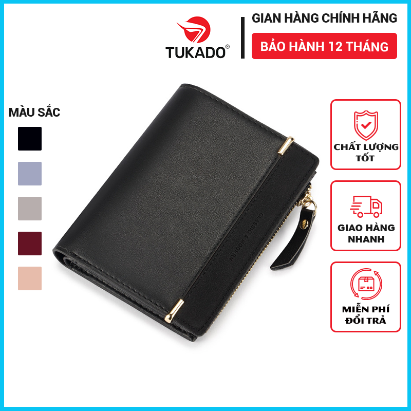 Ví Nữ Ngắn Mini Cầm Tay Tailian Dáng Gập Nhỏ Gọn Nhiều Ngăn Tiện Dụng Da Đẹp Giá Rẻ Tl01 - T2602 - 012 Đen
