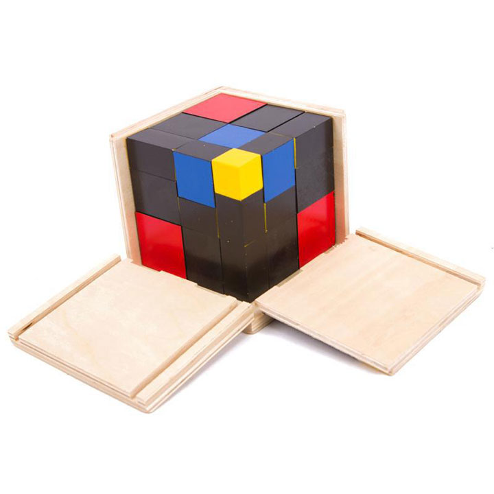 Hộp tam thức Trinomial Cube giáo cụ Montessori