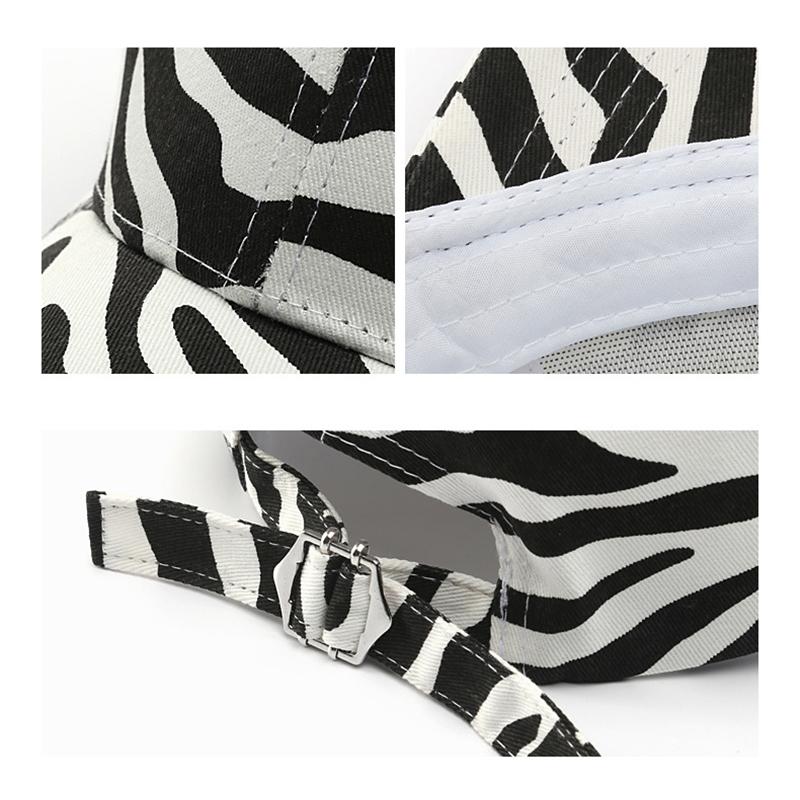 Kunems Fashion Zebra Strip Bóng chày Sọc cho phụ nữ và nam giới Cotton Cotton Mũ bảo vệ nắng ngoài trời Snapback Mũ unisex Color: Brown Size: Adjustable