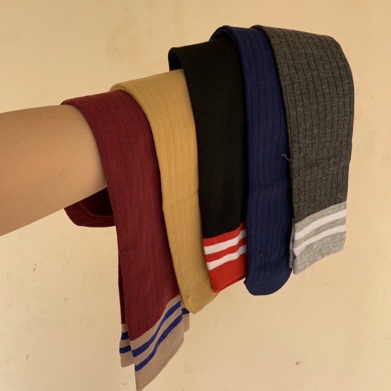 Tất đến đầu gối cho bé, vớ dài tới bắp phong cách vintage Hàn Quốc mặc váy xinh xắn thời trang
