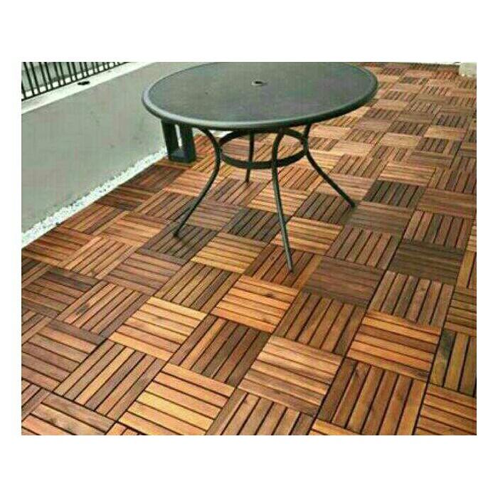 Combo 5 Tấm Sàn Gỗ Tự Nhiên Vỉ Nhựa Lắp Ghép Decor Phòng Khách, Ban Công, Nhà Tắm, Ngoài Trời Gỗ Keo Xuất Khẩu