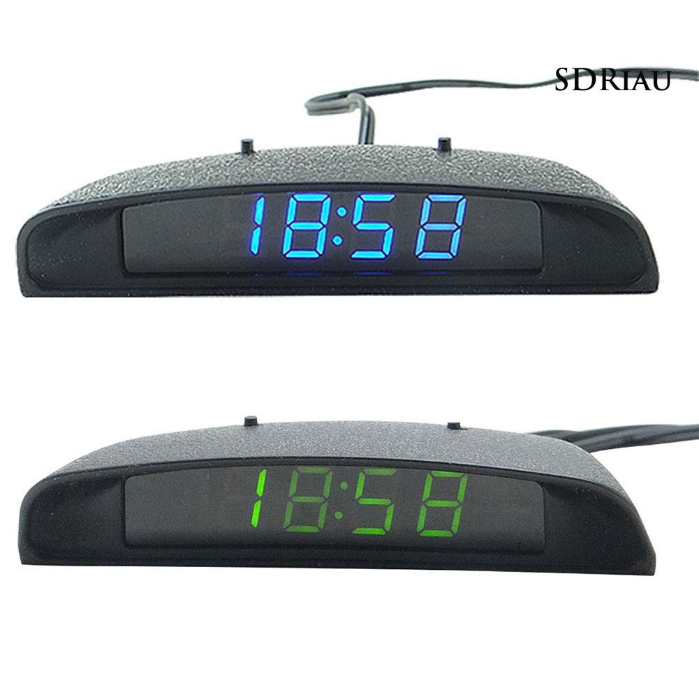 ELECTRONIC Đồng Hồ Điện Tử Có Đèn Led Hiển Thị Nhiệt Độ 3 Trong 1 Cho Xe Hơi