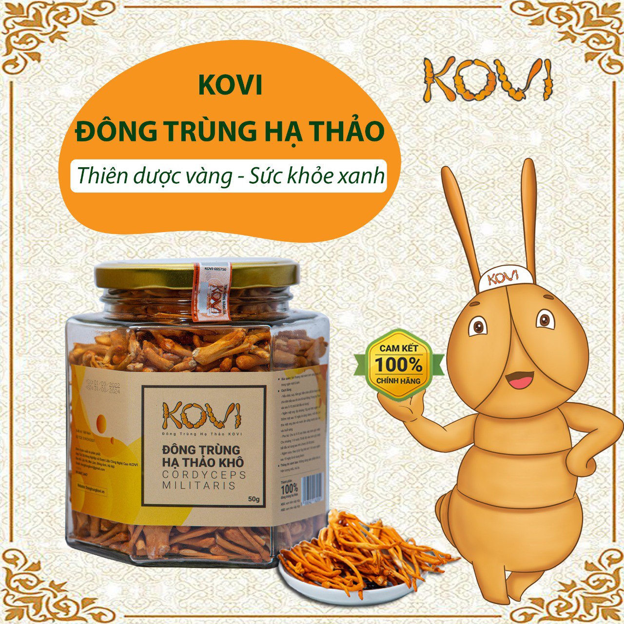 Đông trùng hạ thảo khô loại 2 50g sấy thăng hoa