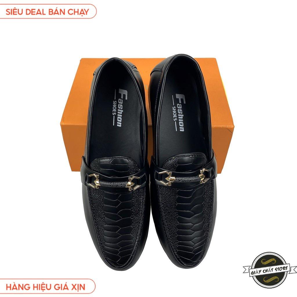Giầy lười nam cao cấp họa tiết dập nổi, phù hợp phối đồ quần âu, áo sơ mi