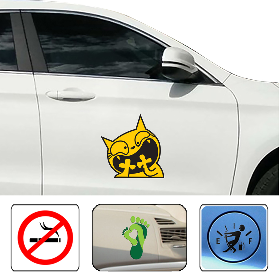 Decal xe 7 chỗ mèo vàng ngổ ngáo