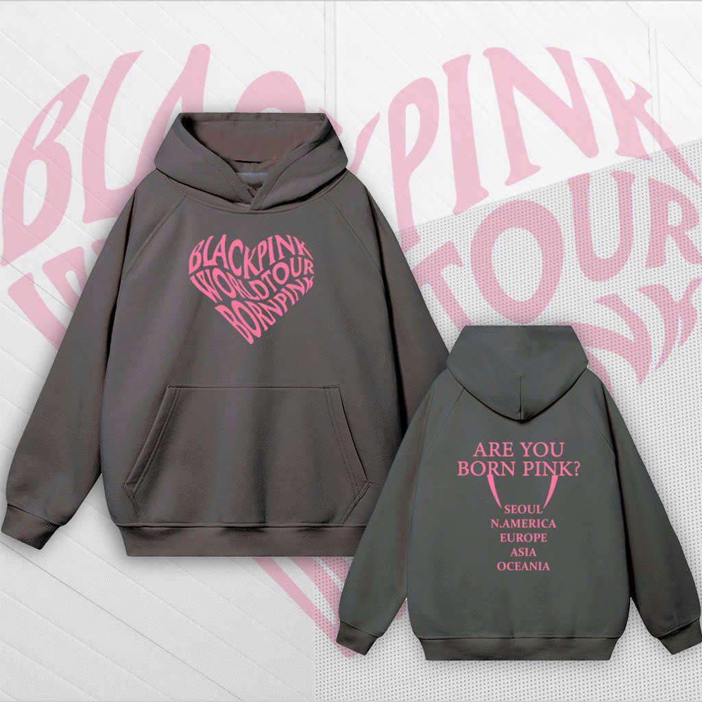 Áo hoodie trắng Blackpink Born Pink giống Rosé JISOO JENNIE LISA chất nỉ tay dài, áo khoác hoodie chống nắng cho team nhóm, áo hoodie cặp đôi