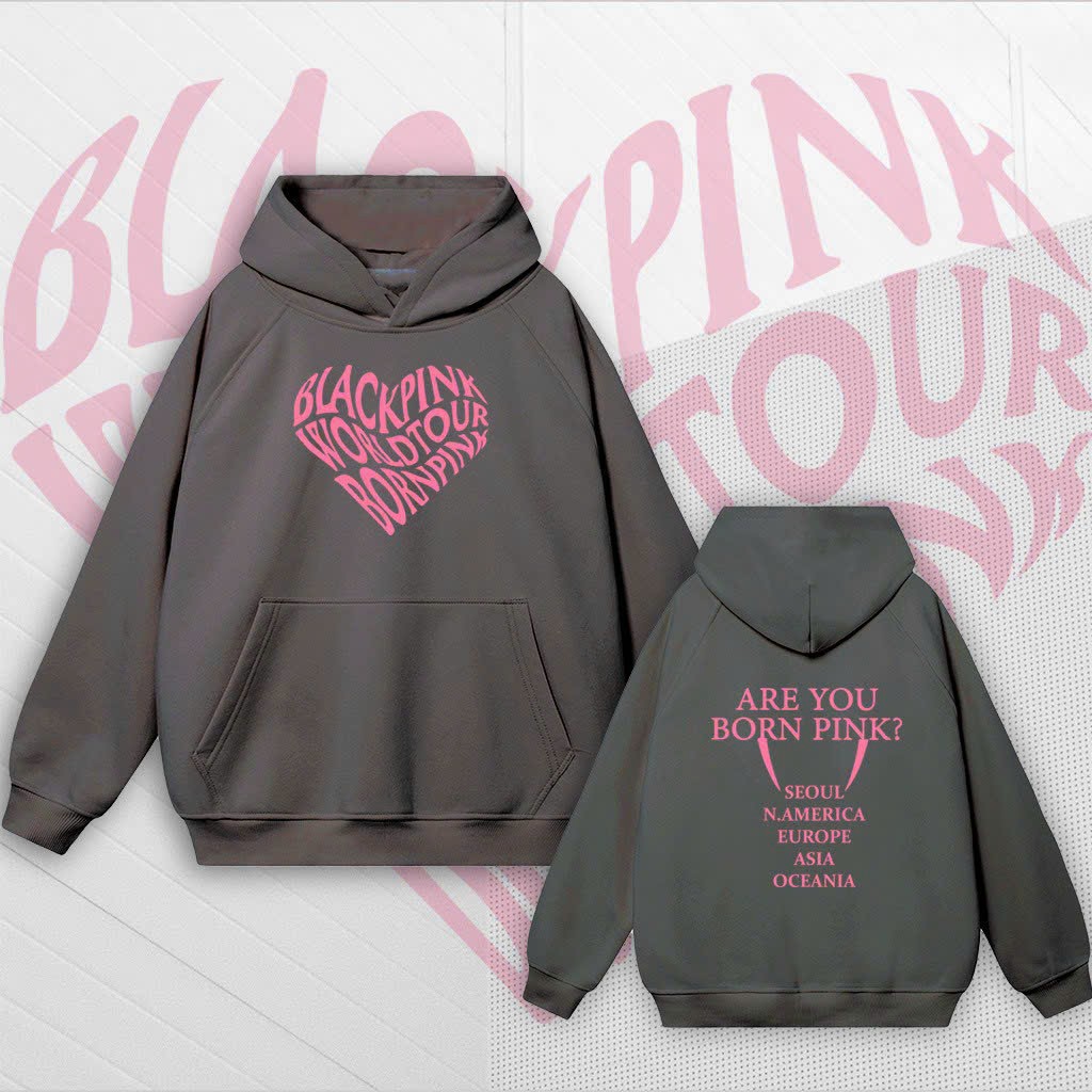 áo khoác Blackpink Hoodies, Áo khoác hoodie nữ Born Pink giống Black Pink dễ thương, áo hoodie nữ mặc concert, Áo nỉ dái tay áo hoodie World Tour JISOO JENNIE Rose LISA