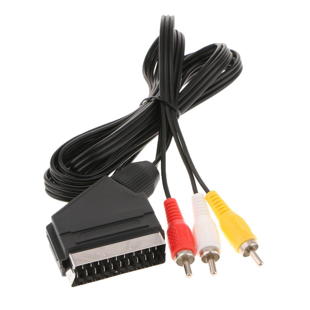 6ft SCART to 3 RCA Phono  Audio Video Component Cable for  NES